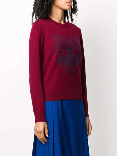 Shop Kenzo Tiger Knitted Jumper In Red