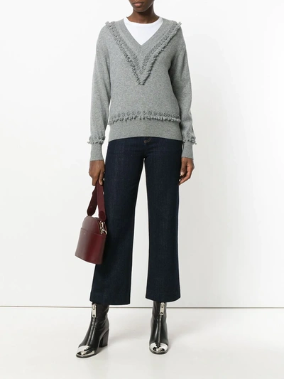 Barrie Romantic Timeless Cashmere V Neck Pullover In Grey