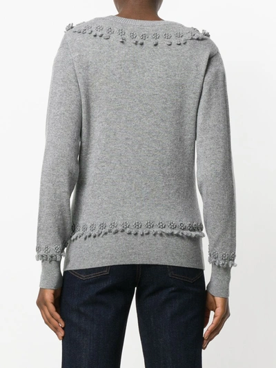 Shop Barrie Romantic Timeless Cashmere V Neck Pullover In Grey