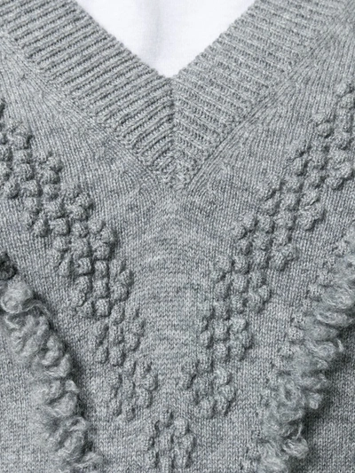 Barrie Romantic Timeless Cashmere V Neck Pullover In Grey