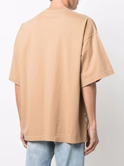 Palm Angels Beige Bandana Print T-shirt In 中性色