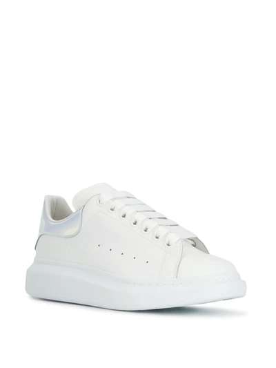 Alexander Mcqueen Oversize Sneakers In White And Holographic In White