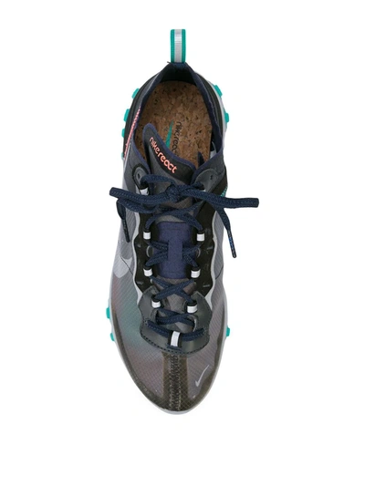 Shop Nike React Element 87 "black/midnight Navy" Sneakers In Grey