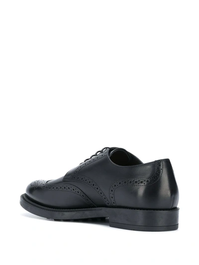 Shop Tod's Wingtip Monogram Brogues In Black