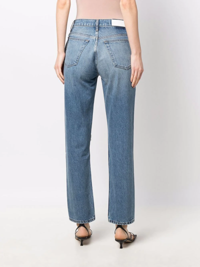 Re/done Distressed Detail Jeans In Blau