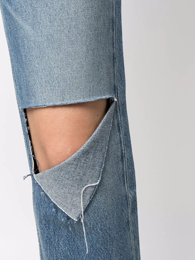 Re/done Distressed Detail Jeans In Blau