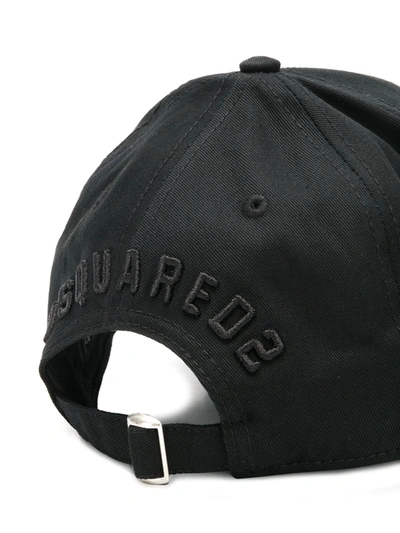 Shop Dsquared2 'icon' Embroidered Cap In Black