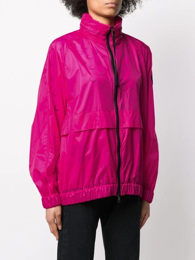 Shop Moncler Logo Patch Lightweight Jacket In Pink