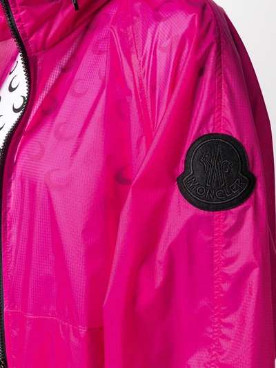 Shop Moncler Logo Patch Lightweight Jacket In Pink