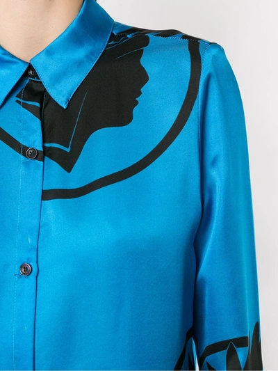 Shop Amir Slama Silk Índio Shirt In Blue