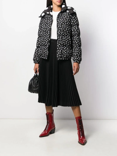 Shop Dolce & Gabbana Reversible Polka Dot Puffer Jacket In Black