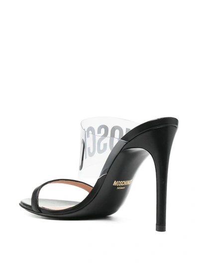 Shop Moschino 110mm Logo Sandals In Black