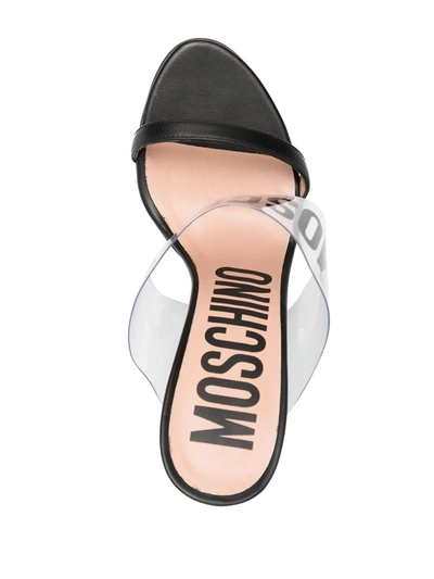 Shop Moschino 110mm Logo Sandals In Black