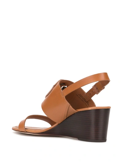 Shop Tory Burch Metal Miller Wedge Shoes In Brown