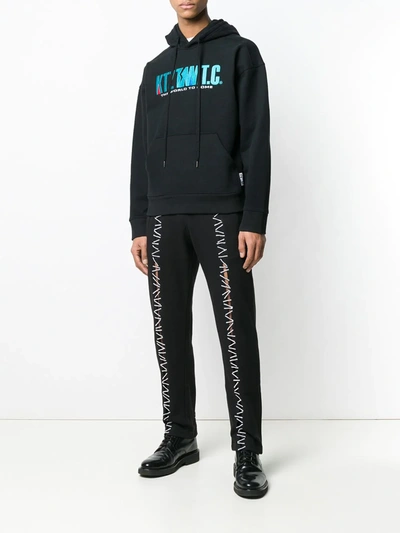 Shop Ktz Mountain Letter Embroidered Hoodie In Black