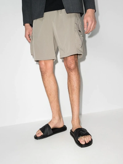 Fendi Embossed Ff Motif Rubber Slides In Black