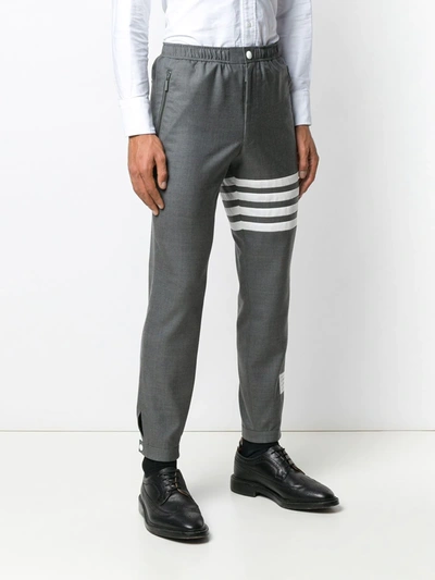 Shop Thom Browne Elastic Track Trouser In 035 Med Grey