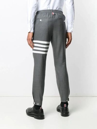 Shop Thom Browne Elastic Track Trouser In 035 Med Grey