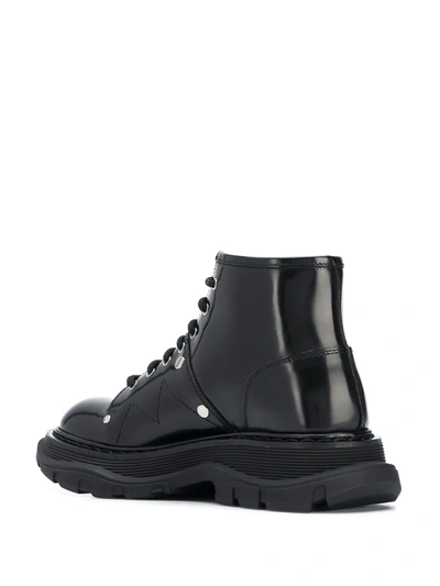 Shop Alexander Mcqueen Tread Lace-up Boots In Black