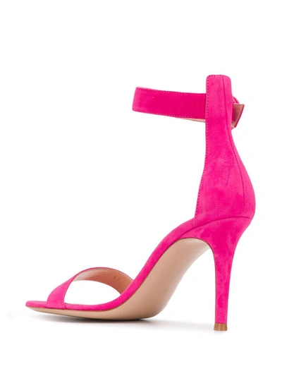 Shop Gianvito Rossi Portofino 85mm Suede Sandals In Pink
