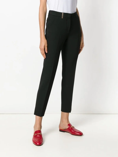 Shop Peserico Cigarette Trousers In Black