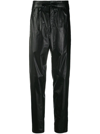 Shop Isabel Marant High-waisted Tie-waist Trousers In Black