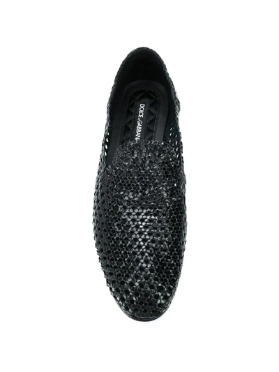 Shop Dolce & Gabbana Florio Slippers In Black