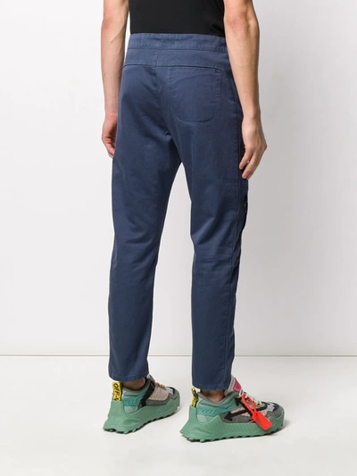 Shop Off-white Straight-leg Trousers In Blue