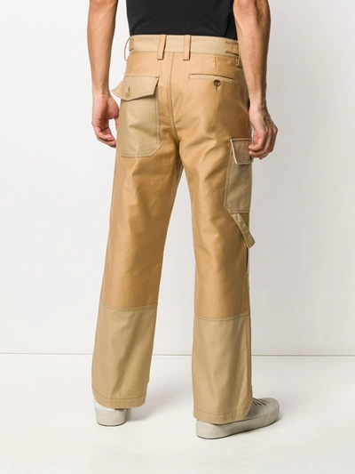 Shop Marni Patchwork Utility Trousers In Neutrals
