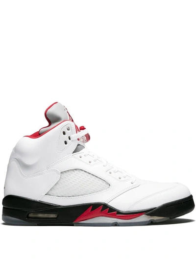 Jordan Air  5 Retro Fire Red Silver Tongue 2020 In White