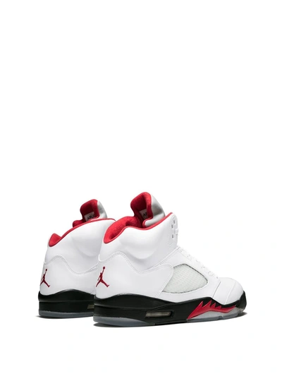 Shop Jordan Air  5 Retro "fire Red 2013" Sneakers In White