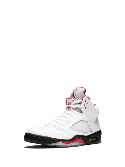 Shop Jordan Air  5 Retro "fire Red 2013" Sneakers In White