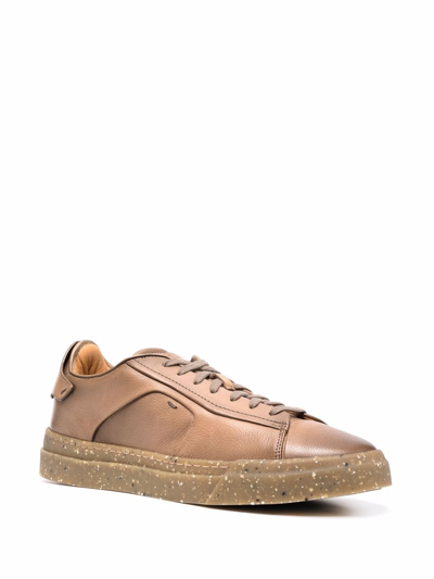 Santoni Antic Low-top Sneakers In Brown