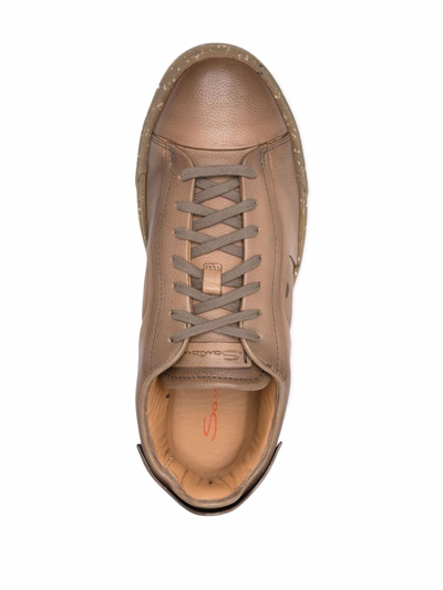 Santoni Antic Low-top Sneakers In Brown
