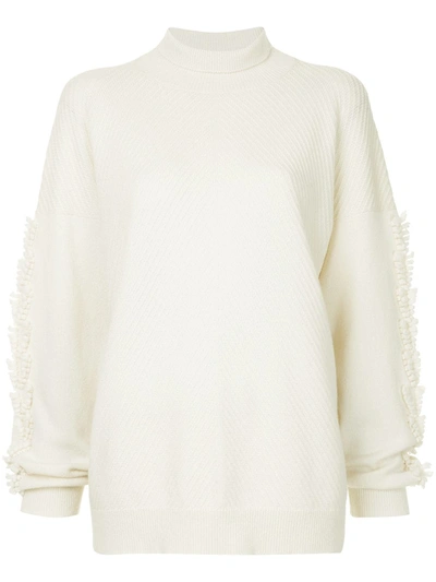 Shop Barrie Troisieme Dimension Cashmere Turtleneck Pullover In White