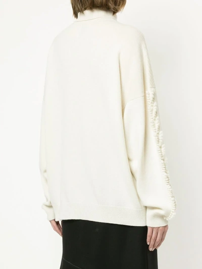 Barrie Troisieme Dimension Cashmere Turtleneck Pullover In White