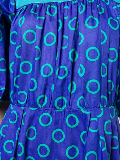 Pre-owned Saint Laurent Circle Print Dress In Purple