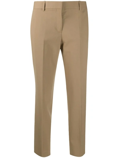 Shop Theory Cropped Tailored Trousers In Brown