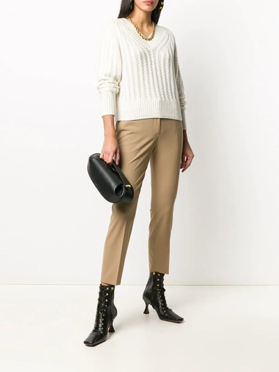 Shop Theory Cropped Tailored Trousers In Brown