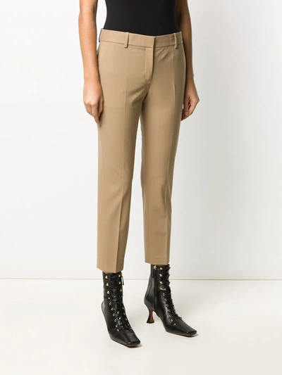 Shop Theory Cropped Tailored Trousers In Brown