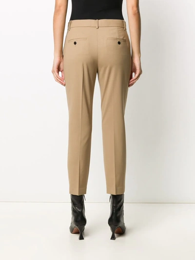 Shop Theory Cropped Tailored Trousers In Brown