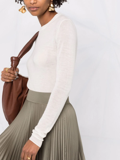 Shop Joseph Round-neck Knitted Top In Neutrals