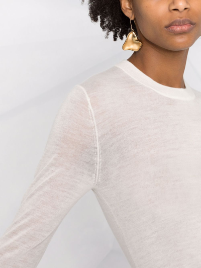 Joseph Round-neck Knitted Top In Neutrals