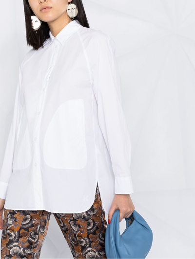Shop Kenzo Two-pocket Cotton Shirt In White