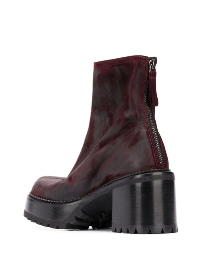 Premiata Matte Ankle Boots In Red