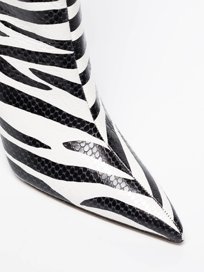 Shop Paris Texas Mama Zebra-print 95mm Boots In Schwarz