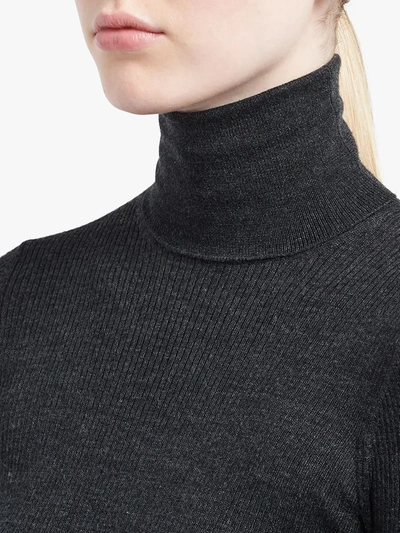 Shop Prada Roll-neck Wool-silk Jumper In Grey