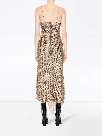 Shop Alice And Olivia Harmony Leopard Print Slip Dress In Brown