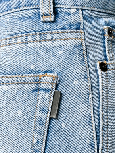 Saint Laurent Spotted Back Denim Shorts In Blue