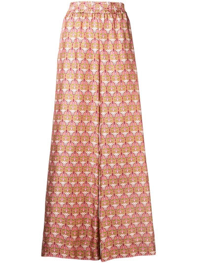 Shop La Doublej Geometric Wide Leg Pants In Pink